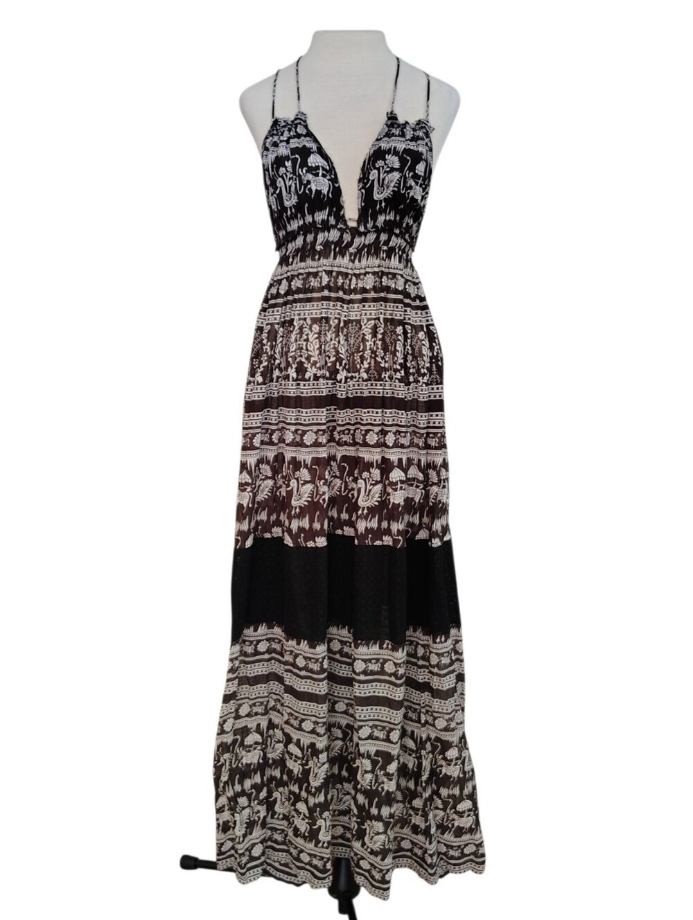 NWT Free People Aztec Boho Triangle Top Maxi Dress
